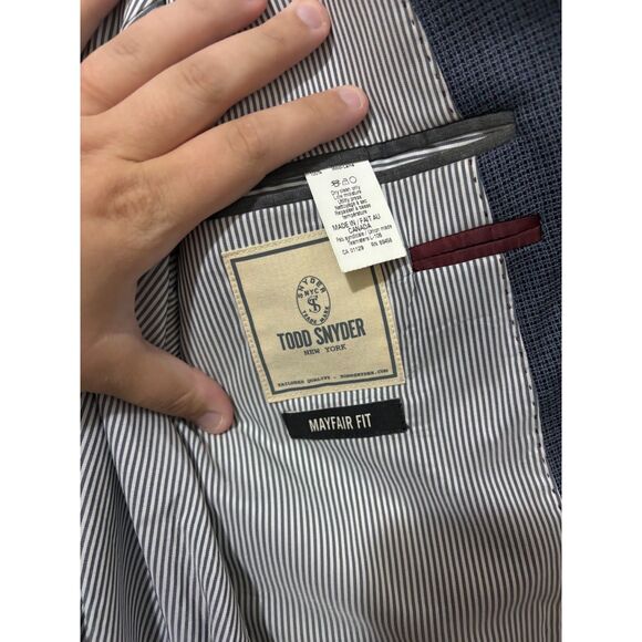 Todd Snyder Blazer Men's Size 42R Blue Suit Coat Sports Jacket Mayfair Fit Wool - Picture 4 of 10